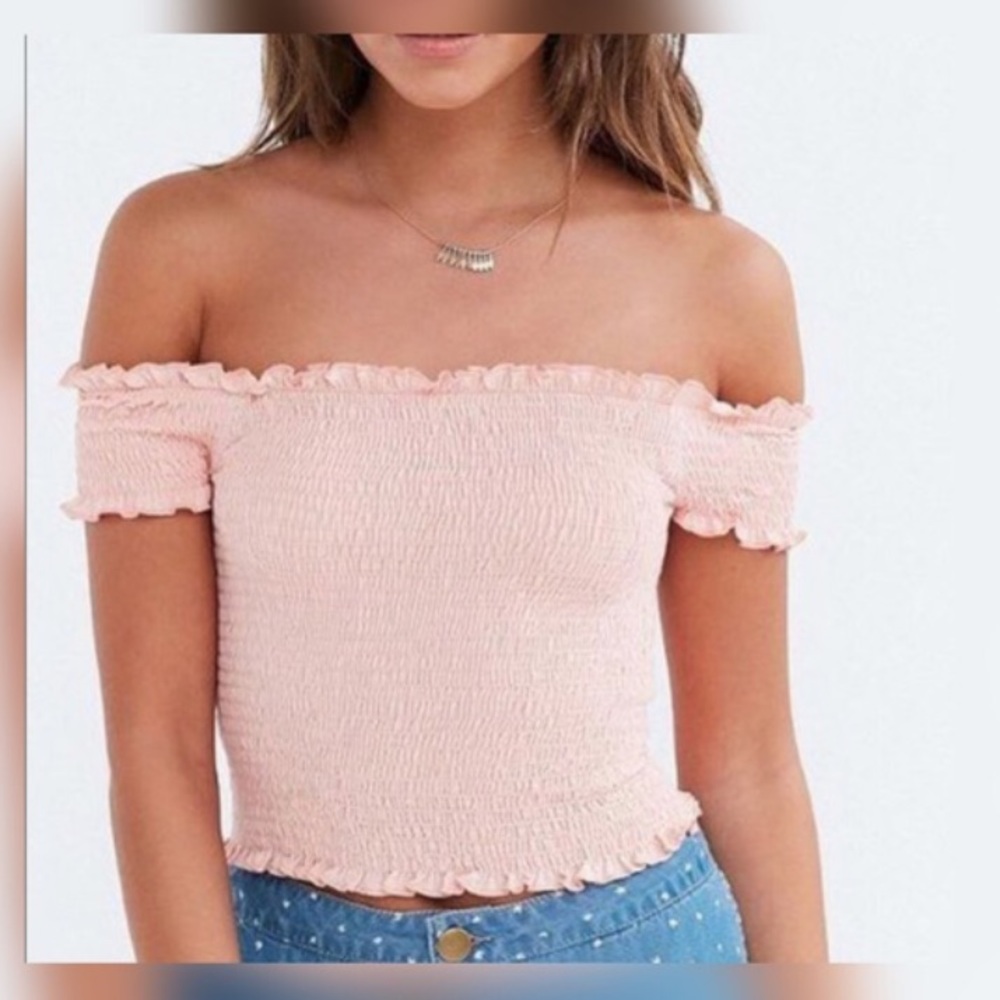 Urban Outfitters Off-Shoulder Scrunch Top